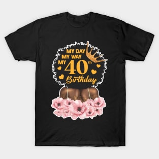 40th Birthday Diva 40th B-day Queen Crown Gift For Women Mother day T-Shirt